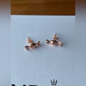 Pandora New Wrapped Candy Stud Earrings‎ 14k Rose Gold-Plated Earrings